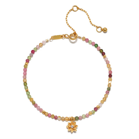 Satya | Bloom On Your Path Pink Tourmaline Lotus Bracelet