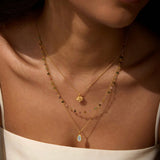 Satya | Transformed by Love Tourmaline Agate Lotus Triple Necklace