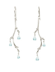 Catherine Weitzman | Mini Fringe Earrings with Swiss Blue Topaz