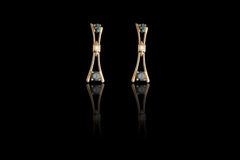 Evora Designs |  Gold Gemstone Drop Earrings