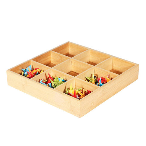 9 Compartment Bamboo Display Tray