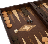 Manopoulos | Handcrafted Wenge 3-in-1 Chess, Backgammon, and Checkers Set