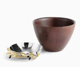 Michael Aram | Olive Branch Gold Wood Bowl