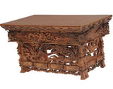 LUNGTA | Solid Wood Hand Carved Tibetan Buddhist Prayer Shrine Altar