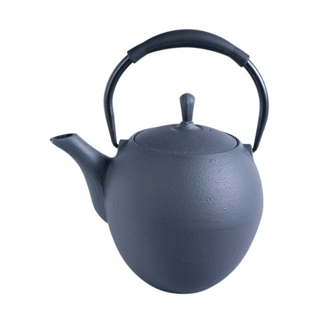 Dark Gray Round 44oz Cast Iron Tea Pot