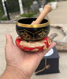 LUNGTA | Tibetan Complete Singing Bowl Gift Box Set Om Etched Bowl