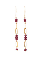 Catherine Weitzman | Makiki Long Chain Earrings with gemstones