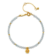 Satya | Aquamarine Lotus March Birthstone Bracelet