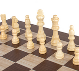 Manopoulos | Handcrafted Wenge 3-in-1 Chess, Backgammon, and Checkers Set