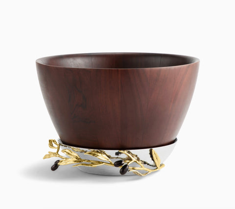 Michael Aram | Olive Branch Gold Wood Bowl