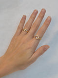 Anzie | Classique Oval Dew Drop Band Ring 14k Peach Sapphire