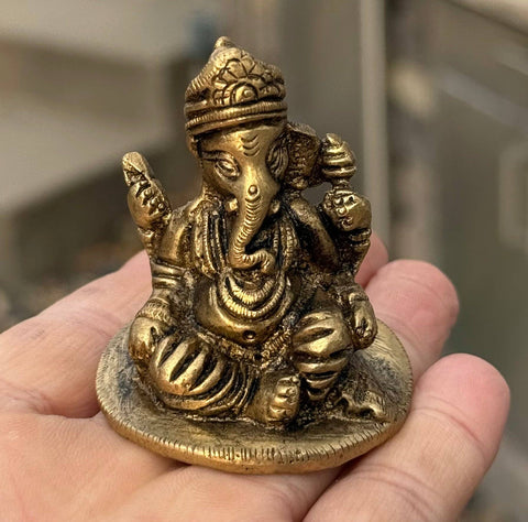 LUNGTA | Small Ganesha Statue Solid Brass