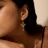 Satya | Ignite Renewal Blue Topaz Lotus Drop Earrings