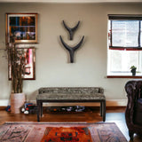 The African Home Goods | Nguni Head Black Iroko | Animal Head Wall Decor| Handmade Farmhouse Decor - Black