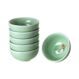2.5"D Koi Fish Kung Fu Tea Cups 2 Piece Set