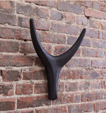 The African Home Goods | Nguni Head Black Iroko | Animal Head Wall Decor| Handmade Farmhouse Decor - Black