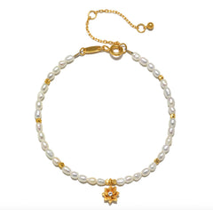 Satya | Pearl Lotus June Birthstone Bracelet