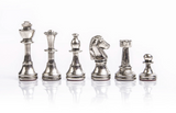 Manopoulos | Classic Handcrafted Metal Staunton Chessmen Set - Gold & Silver
