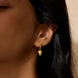 Satya | Loving Heart White Topaz Huggie Earrings