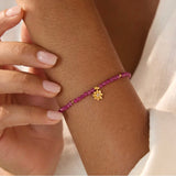 Satya | Ruby Lotus July Birthstone Bracelet