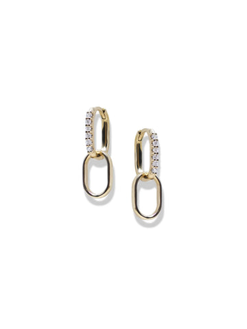 Anzie | Classique Pavé Paper Clip Double Hoops