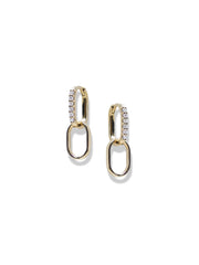 Anzie | Classique Pavé Paper Clip Double Hoops
