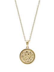 Anzie | Love Letter Gold Monogram Medallion Necklace