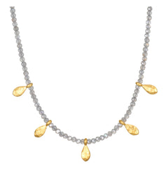 Satya | Inspired Beginnings Labradorite Petal Beaded Necklace