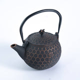 Bronze Honeycomb Bee Design 60oz Cast Iron Tea Pot