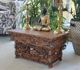 LUNGTA | Solid Wood Hand Carved Tibetan Buddhist Prayer Shrine Altar