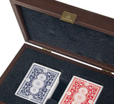 Manopoulos | Luxury Plastic-Coated Playing Cards in California Walnut Burl Wooden Case