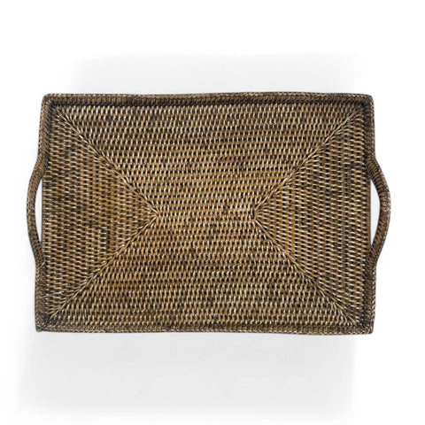 MATAHARI | Rattan Tray with Loop Handles Small
