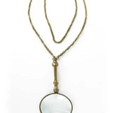 Vagabond Vintage | Antiqued Brass Small Magnifying Lens with Long Chain