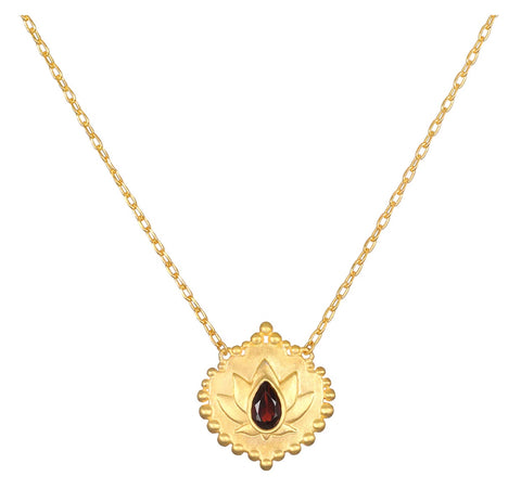 Satya | Grounded in Strength Garnet Lotus Necklace