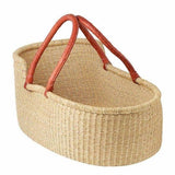 The African Home Goods | Baby Bassinet| Moses Basket - Natural Dye Free  With Brown Handles