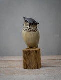 Aviologie | Owl - Screech -8.5" High -Carved Wooden Ornament