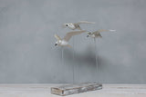Aviologie | Plovers - Snowy - Flying Set of 3 - 17"H -Wooden Ornament