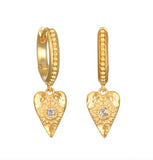 Satya | Loving Heart White Topaz Huggie Earrings