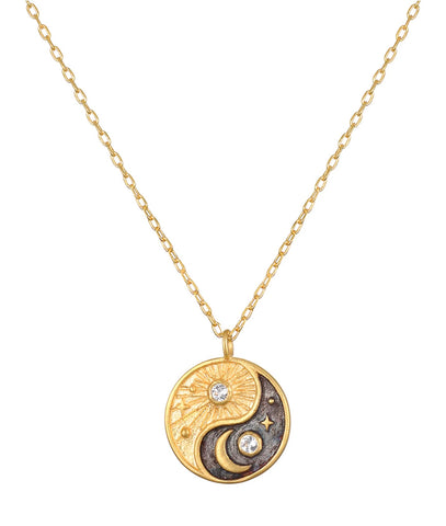 Satya | Celestial Balance Yin Yang White Topaz Necklace