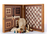 Manopoulos | Classic Style 4-in-1 Game Set: Chess, Backgammon, Ludo & Snakes