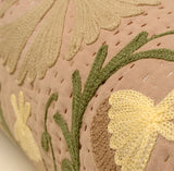 Indaba | Suzani Embroidered Kantha Bolster, Beige