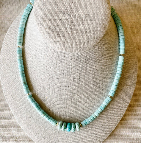 Karen Wentzel | Turquoise and Howlite Necklace 14k gold fill necklace