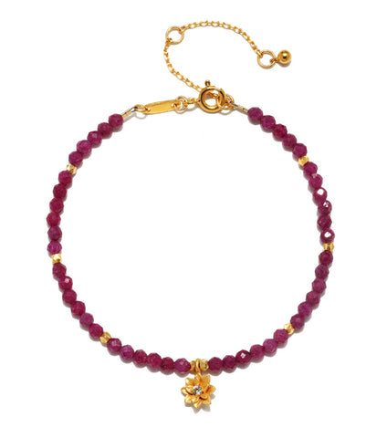 Satya | Ruby Lotus July Birthstone Bracelet