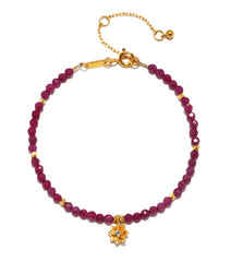 Satya | Ruby Lotus July Birthstone Bracelet