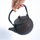 Bronze Honeycomb Bee Design 60oz Cast Iron Tea Pot
