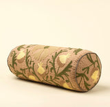 Indaba | Suzani Embroidered Kantha Bolster, Beige