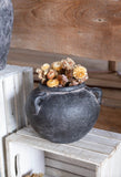 Bacon Baskeware |  Black Terracotta round vase with handles