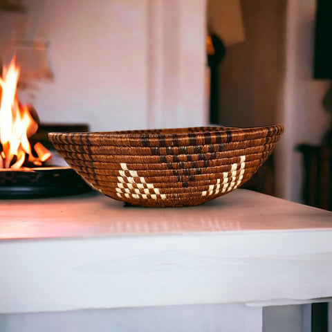 The African Home Goods | African  Rwanda Woven Basket - Brown Hierarchy