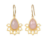 Satya | Awakened by Love Rose Quartz Lotus Petal Earrings