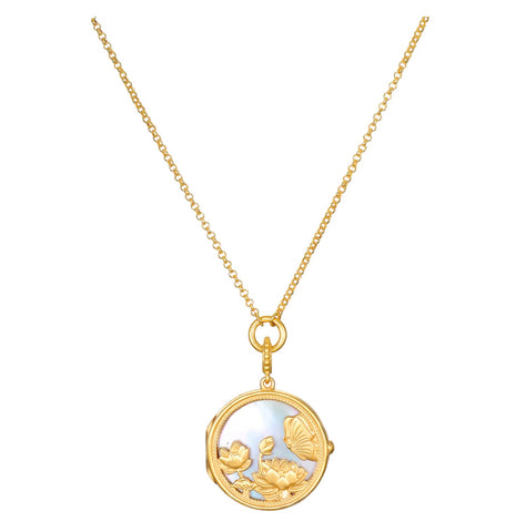 Satya | Take Flight Butterfly Pearl Locket Necklace